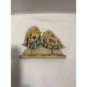 I Heart You Birds Statue, Spring, Valentine, Love, Family, Mushrooms, Home Decor
